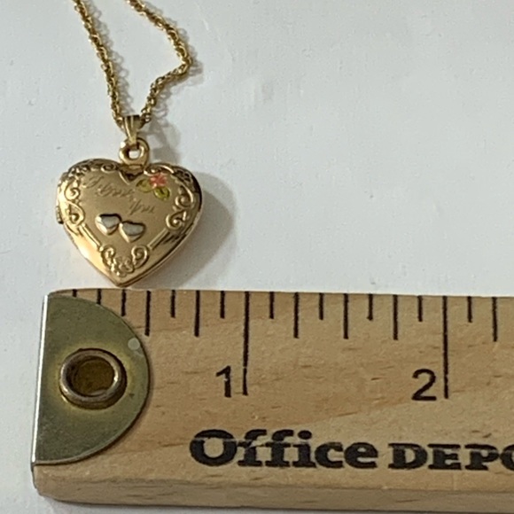 1/20 14K Gold I Love You Locket Pendant Necklace 16” - Picture 14 of 14